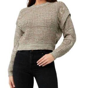 Minkpink Baxter Knit Jumper Sweater Top Women Size Medium Khaki Marle Chunky